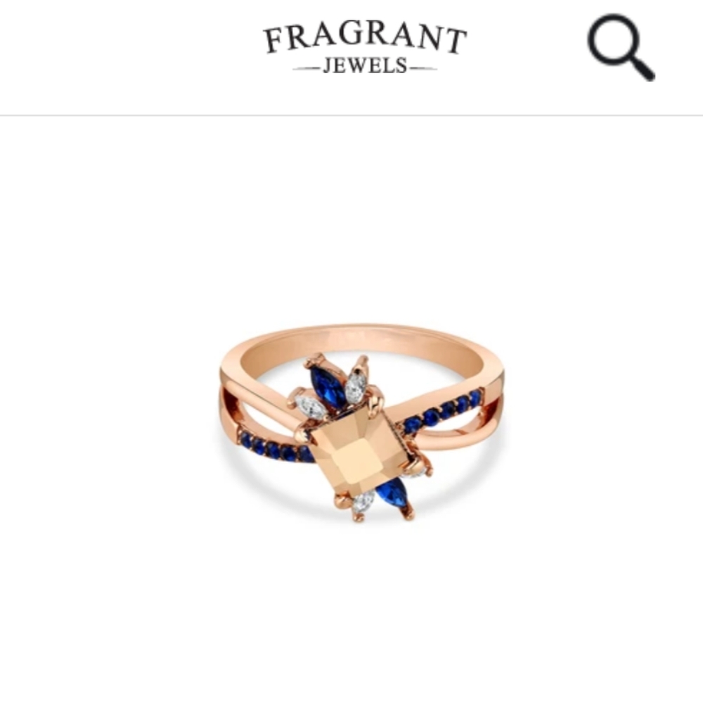 Fragrant Jewels Owl Rose gold Swarovsk ring
